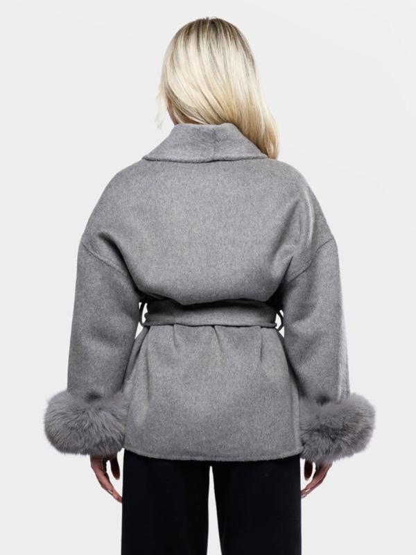 Women's Elegant Long Sleeve Thermal Wrap Coat