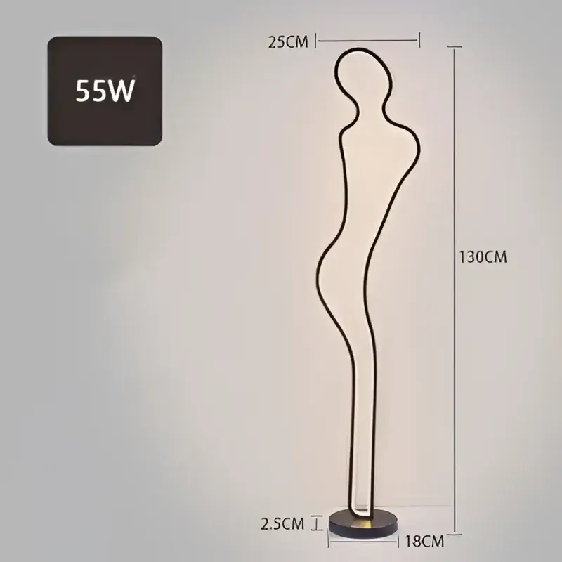 Elegant Female Silhouette Floor Lamp with Warm LED Light