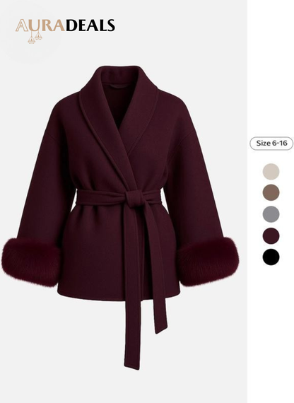 Women's Elegant Long Sleeve Thermal Wrap Coat