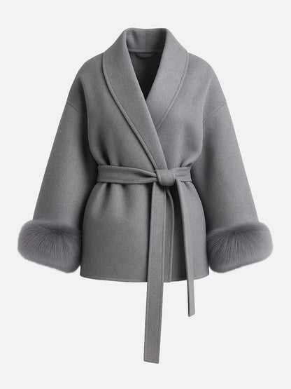 Women's Elegant Long Sleeve Thermal Wrap Coat