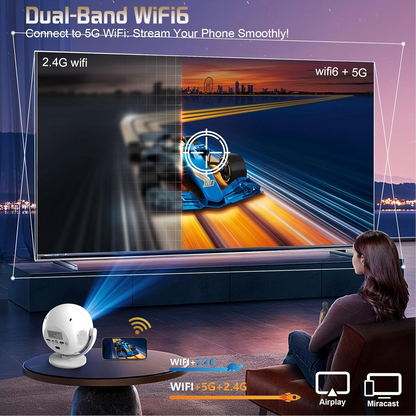 Portable 360° Smart Mini Projector