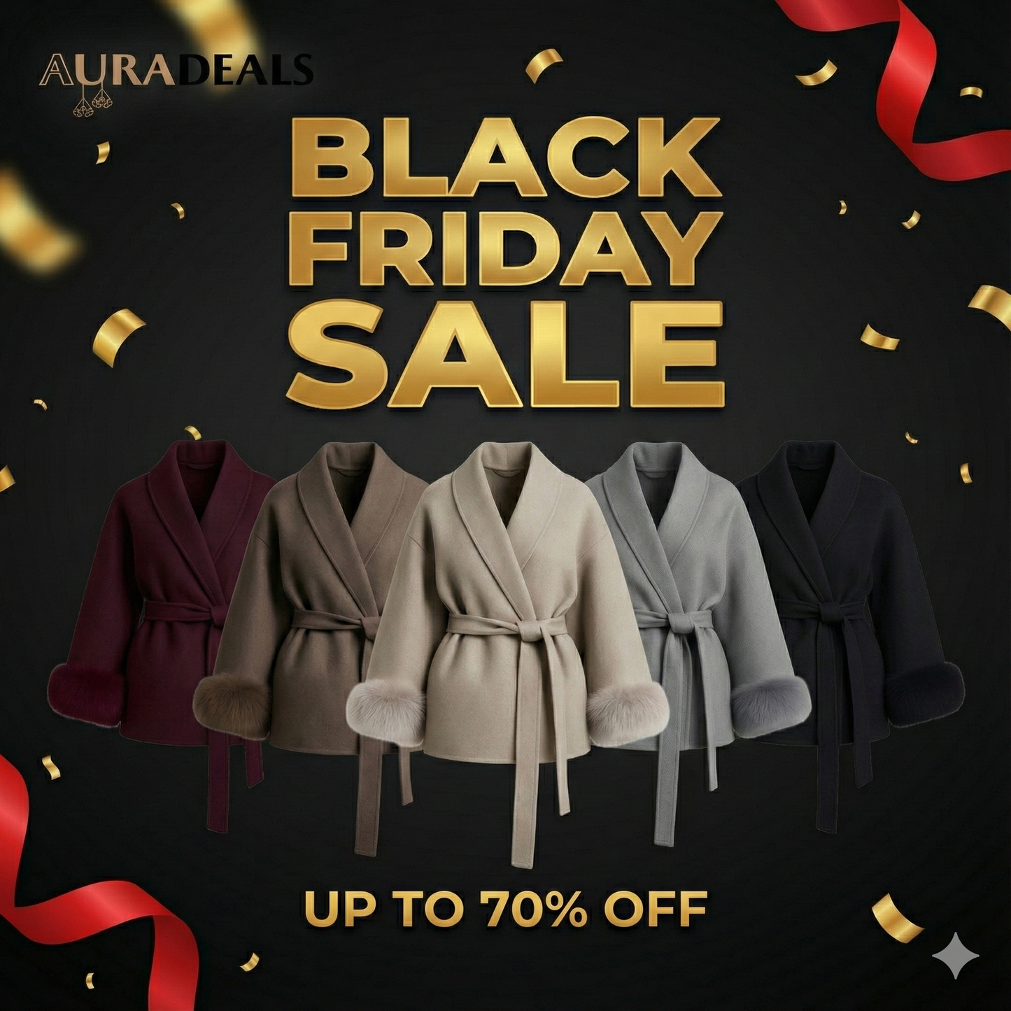 Women's Elegant Long Sleeve Thermal Wrap Coat