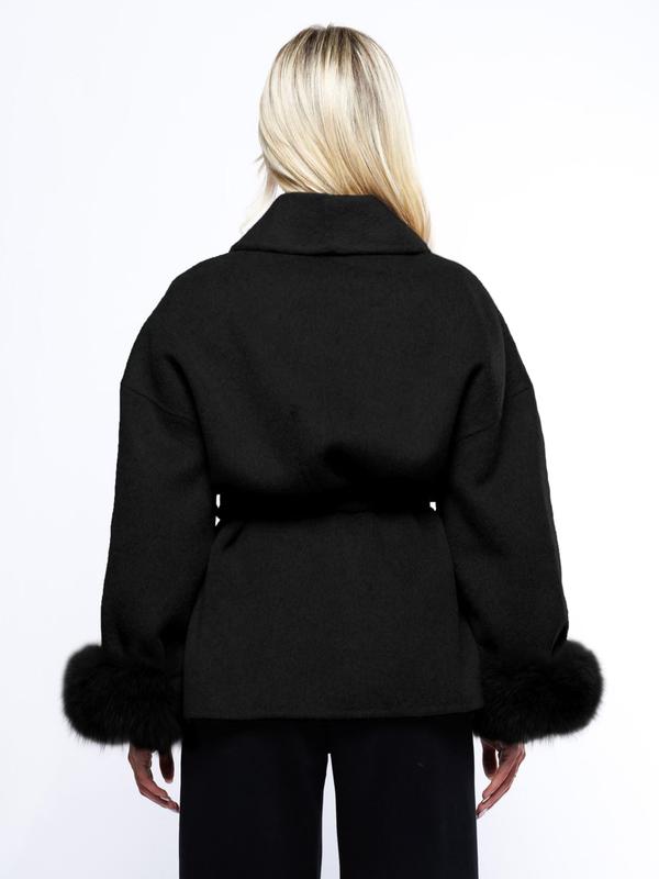 Women's Elegant Long Sleeve Thermal Wrap Coat