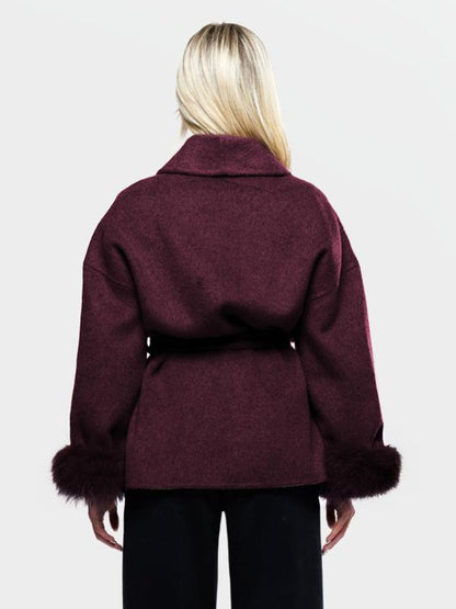 Women's Elegant Long Sleeve Thermal Wrap Coat