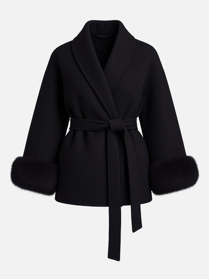 Women's Elegant Long Sleeve Thermal Wrap Coat