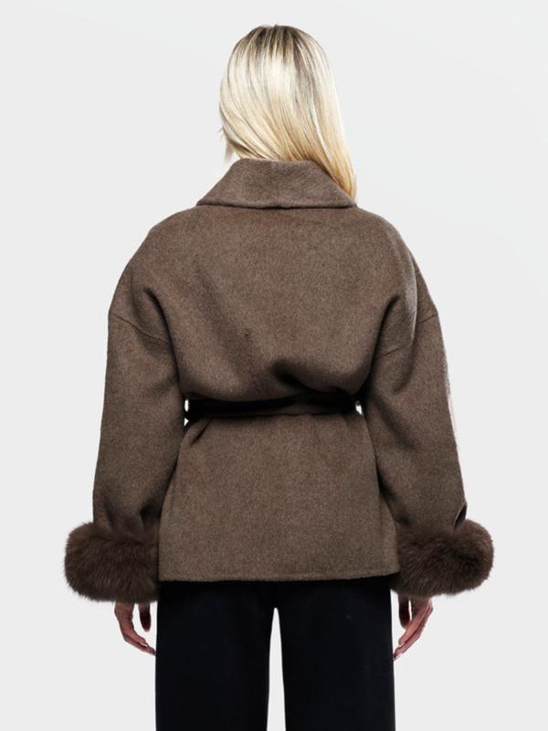 Women's Elegant Long Sleeve Thermal Wrap Coat