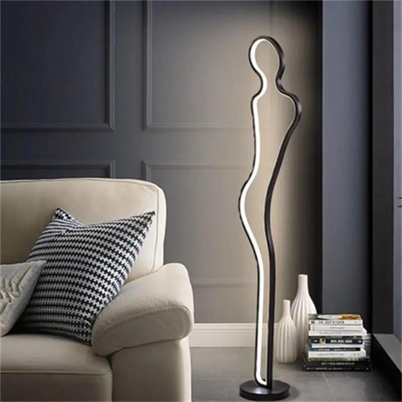 Elegant Female Silhouette Floor Lamp with Warm LED Light