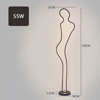 Elegant Female Silhouette Floor Lamp with Warm LED Light