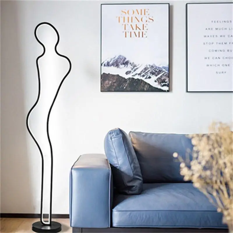 Elegant Female Silhouette Floor Lamp with Warm LED Light